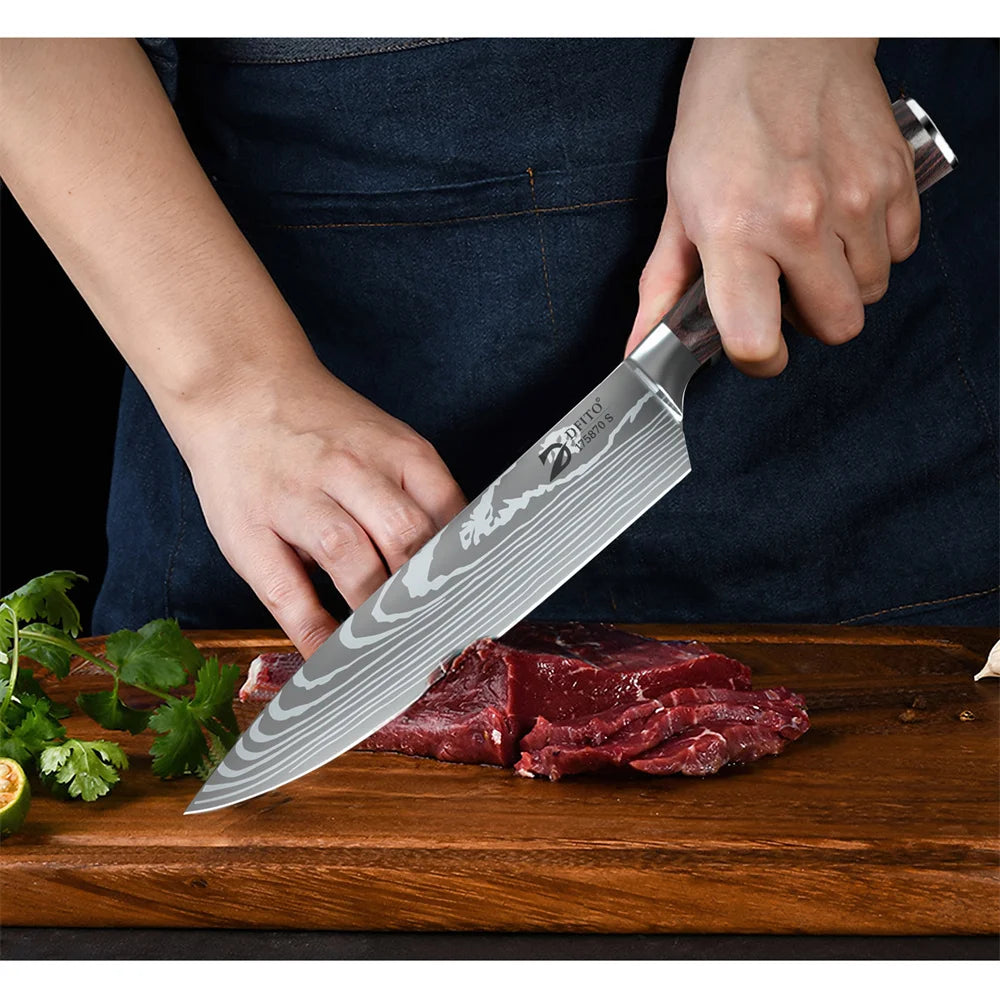 MDHAND Stainless Steel Kitchen Knife Set With Carry Bag
